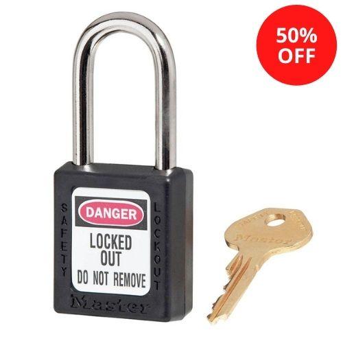 Master Lock 410BLK2KEY Zenex™ Thermoplastic Safety Padlock, 1-1/2in (38mm) Wide with 1-1/2in (38mm) Tall Shackle-Keyed-Master Lock-410BLK2KEY-AmericanLocks.com