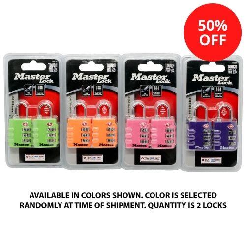 Master Lock 4684T Set Your Own Combination TSA-Accepted Luggage Lock 2 Pack 1-3/8in (35mm) Wide-Combination-Master Lock-4684T-AmericanLocks.com