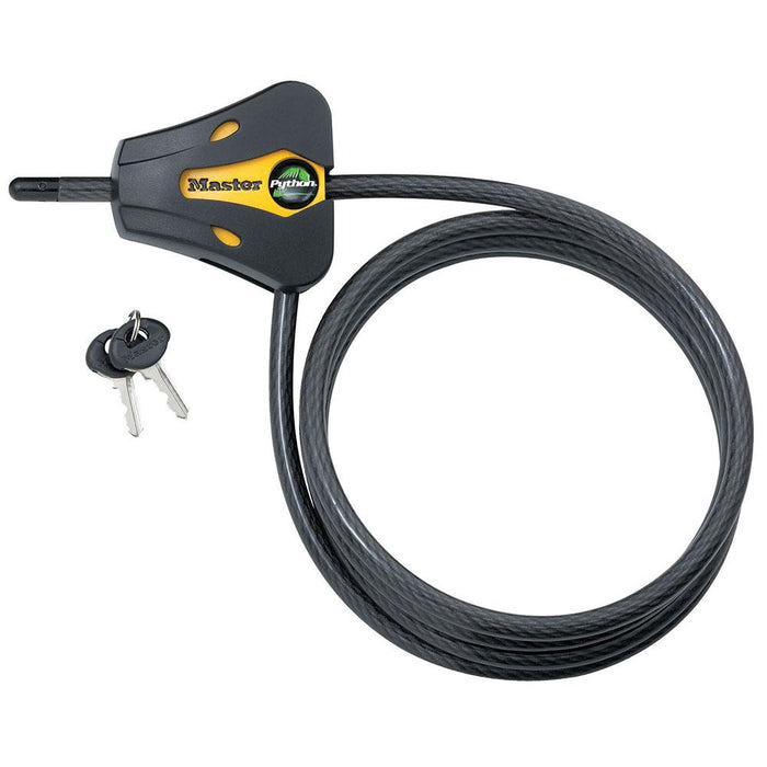 Master Lock 8419 6ft (1.8m) Long x Diameter Python™ Adjustable Locking Cable; and Black 5/16in (8mm) Wide-Keyed-Master Lock-8419KA-AmericanLocks.com