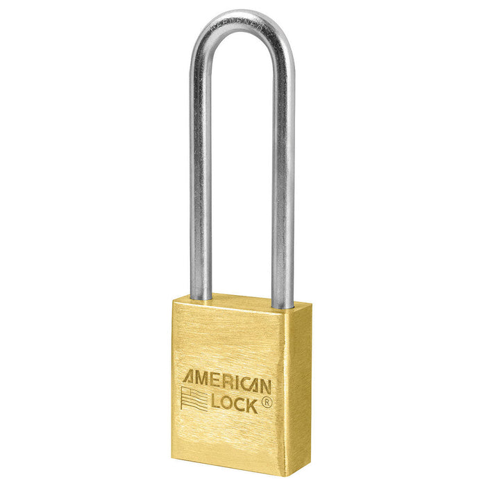 American Lock A42 Solid Brass Padlock 1-1/2in (38mm) wide 3in tall shackle-Master Lock-A42KA-Keyed Alike-AmericanLocks.com