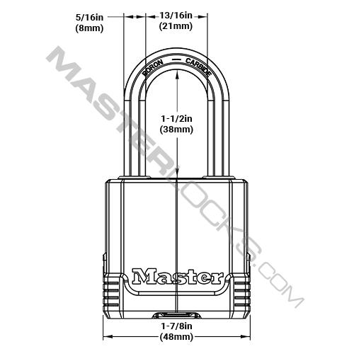 Master Lock M115KALF 1-7/8in (48mm) Wide Magnum® Covered Laminated Steel Padlock-Keyed-Master Lock-AmericanLocks.com
