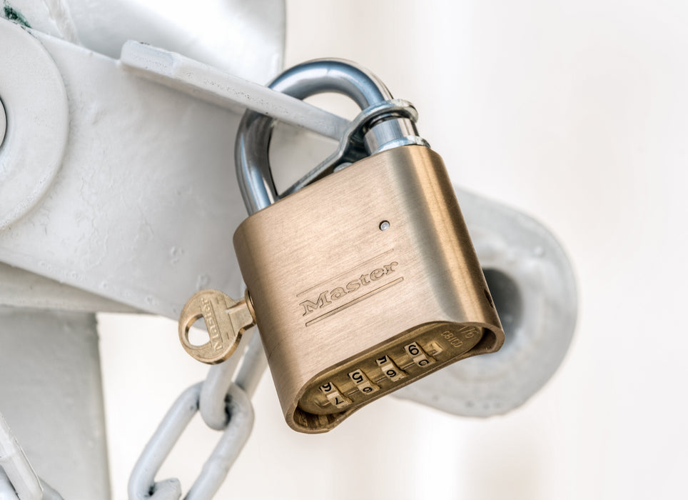 Master Lock 176 Resettable Combination Brass Padlock, Supervisory Key Override 2in (51mm) Wide