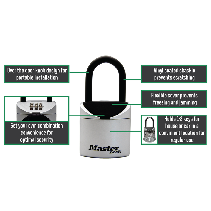 Master Lock 5406 Set Your Own Combination Portable Lock Box 2-3/4in (70mm) Wide (Pack of 2)