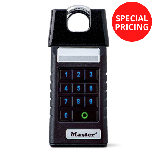 Master Lock 6400SHENT Bluetooth® Shrouded Shackle Padlock for Business Applications-Master Lock-6400SHENT-AmericanLocks.com