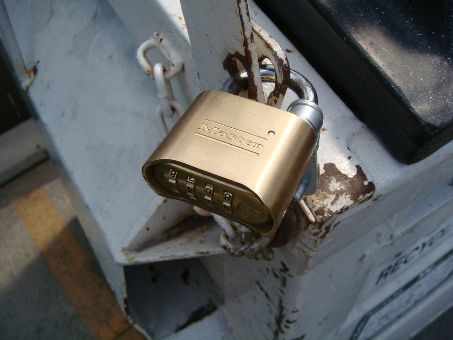 Master Lock 176 Resettable Combination Brass Padlock, Supervisory Key Override 2in (51mm) Wide-Combination-Master Lock-AmericanLocks.com
