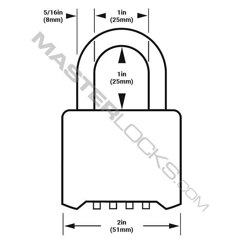 Master Lock 178 Resettable Combination Zinc Die-Cast Padlock, Black 2in (51mm) Wide-Combination-Master Lock-178BLK-AmericanLocks.com