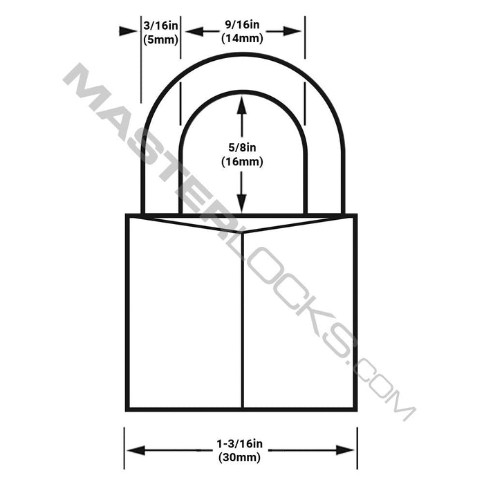 Master Lock 130D Solid Brass Body Padlock 1-3/16in (30mm) Wide-Keyed-Master Lock-130D-AmericanLocks.com