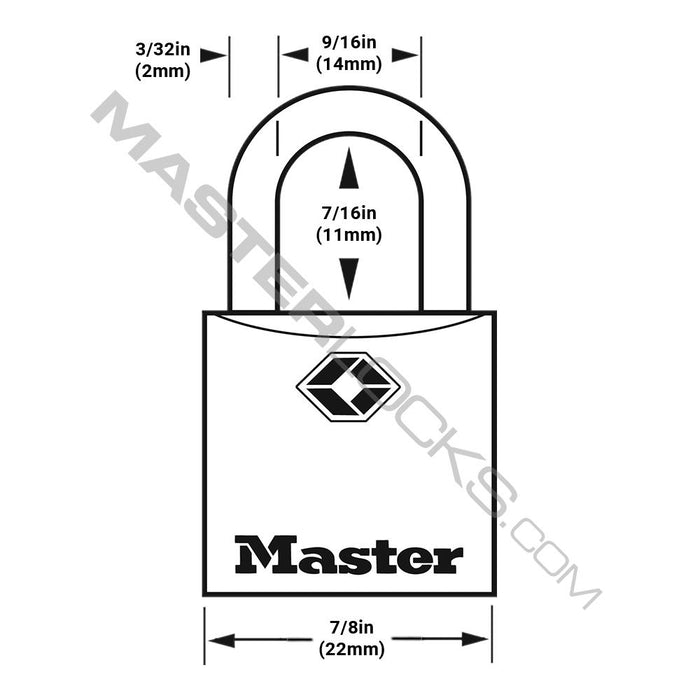 Master Lock 4683Q Solid Metal TSA-Accepted Luggage Lock; 4 Pack 7/8in (22mm) Wide-Keyed-Master Lock-4683Q-AmericanLocks.com