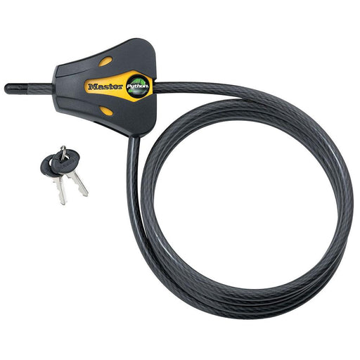 Master Lock 8419 6ft (1.8m) Long x Diameter Python™ Adjustable Locking Cable; and Black 5/16in (8mm) Wide-Keyed-Master Lock-8419KA-AmericanLocks.com