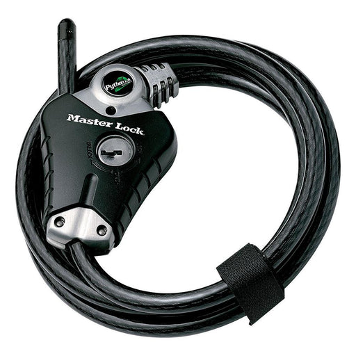 Master Lock 8428DPS 6ft (1.8m) Long x Diameter Python™ Adjustable Locking Cable; and Black 3/8in (10mm) Wide-Keyed-Master Lock-8428DPS-AmericanLocks.com