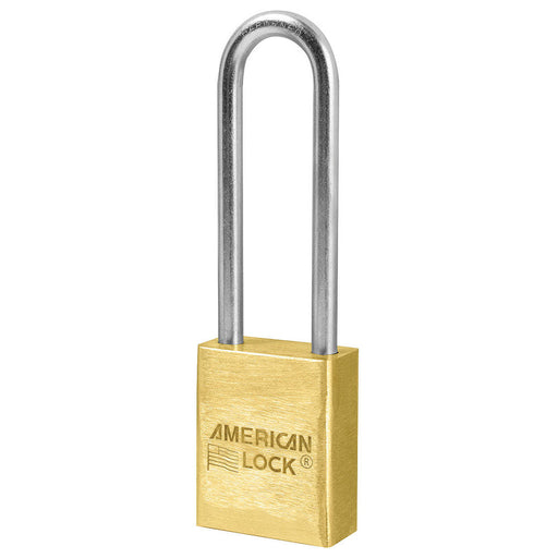 American Lock A42 Solid Brass Padlock 1-1/2in (38mm) wide 3in tall shackle-Master Lock-A42KA-Keyed Alike-AmericanLocks.com