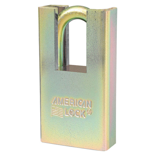 1-3/4in (44mm) Shrouded Solid Steel BumpStop&reg; Rekeyable Pin Tumbler Government Padlock-Master Lock-A5200GLSHNKA-Keyed Alike-AmericanLocks.com