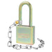 1-3/4in (44mm) Solid Steel BumpStop&reg; Rekeyable Pin Tumbler Government Padlock with 2in (50mm) Shackle with Attached Chain,-Master Lock-A5201GLWNKA-AmericanLocks.com