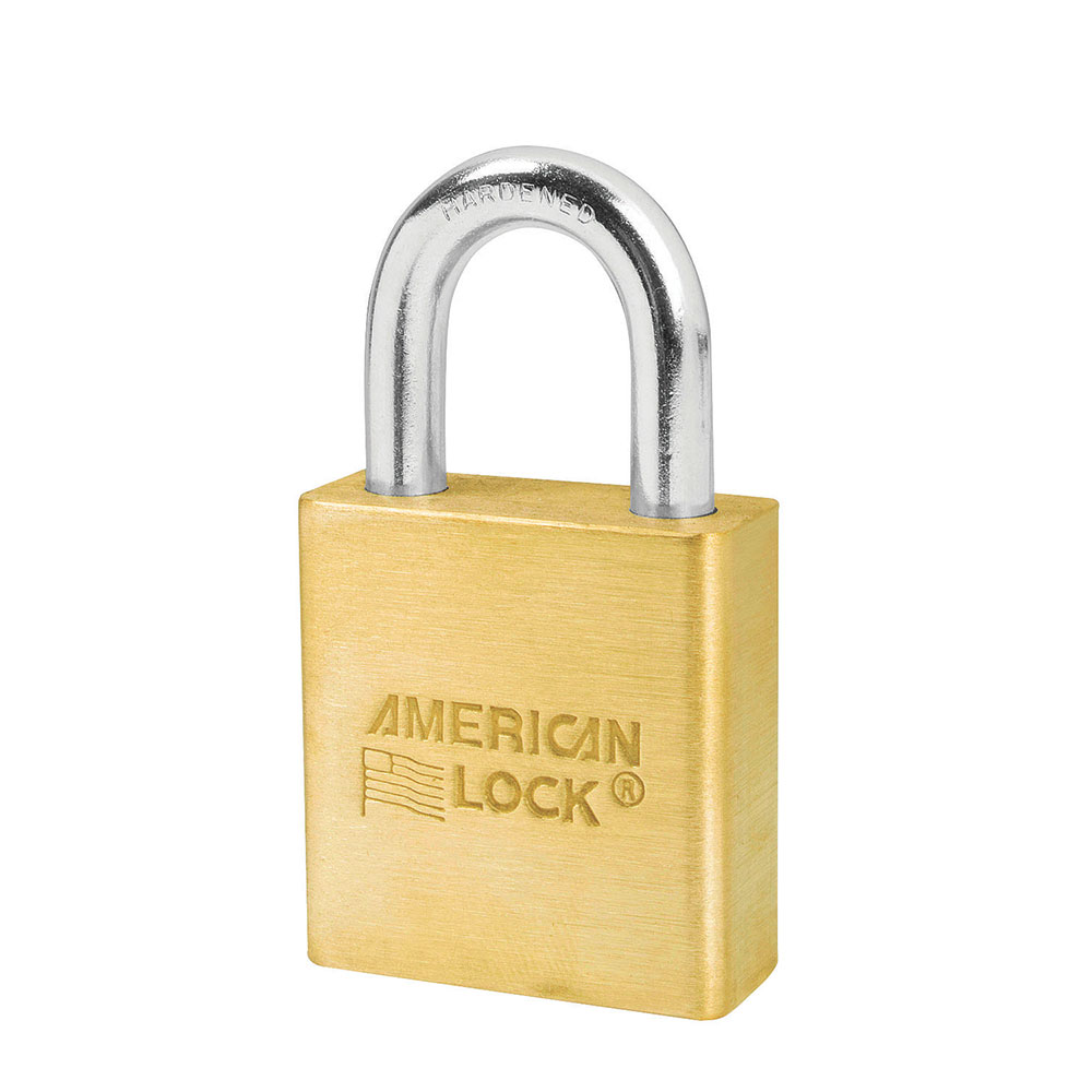 希少60s70s USA製 スタンリーブラッカー 金ボタン 濃茶 XL ACWA American Lock A5560 Solid Brass Padlock 1-3/4in (44mm) wide 1-1