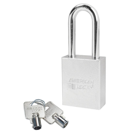 American Lock A7201 Solid Steel (Chrome Plated) Padlock 1-3/4in (44mm) wide 2in tall shackle-Master Lock-A7201KA-Keyed Alike-AmericanLocks.com