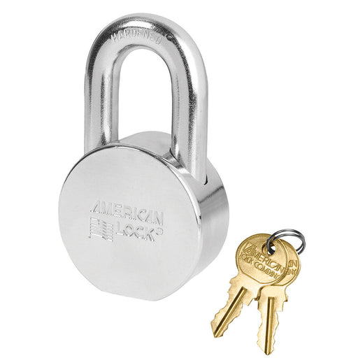 American Lock AH10 Solid Steel (Chrome Plated) Padlock 2in (51mm) wide 1-1/16in tall shackle-Master Lock-AH10KA-Keyed Alike-AmericanLocks.com