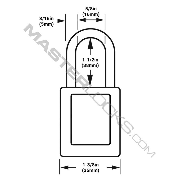 Master Lock S32 Dielectric Zenex™ Thermoplastic Safety Padlock 1-3/8in (35mm) Wide, Non-Key Retaining