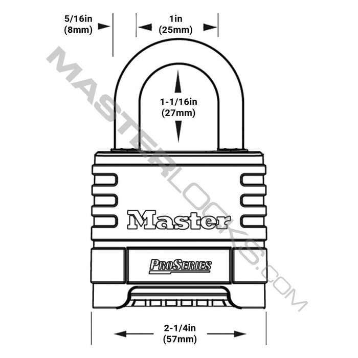 Master Lock 1174 ProSeries® Stainless Steel Resettable Combination Padlock 2-1/4in (57mm) Wide-Combination-Master Lock-1174-AmericanLocks.com