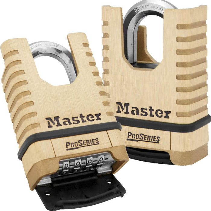 Master Lock 1177D ProSeries® Shrouded Brass Resettable Combination Padlock 2-1/4in (57mm) Wide-Combination-Master Lock-1177D-AmericanLocks.com