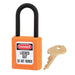 Master Lock 406 Dielectric Zenex™ Thermoplastic Safety Padlock, 1-1/2in (38mm) Wide with 1-1/2in (38mm) Tall Nylon Shackle-Keyed-Master Lock-Orange-Keyed Alike-406KAORJ-MasterLocks.com