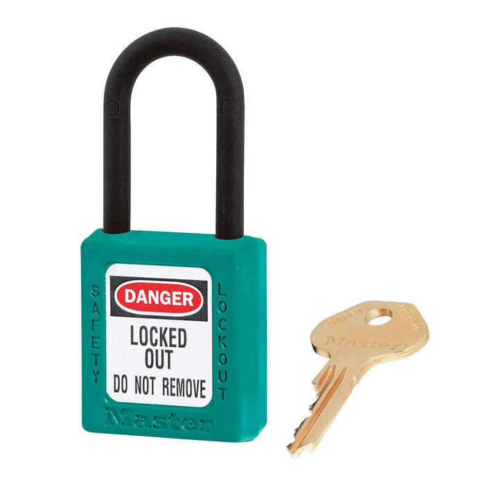 Master Lock 406 Dielectric Zenex™ Thermoplastic Safety Padlock, 1-1/2in (38mm) Wide with 1-1/2in (38mm) Tall Nylon Shackle-Keyed-Master Lock-Teal-Keyed Alike-406KATEAL-MasterLocks.com