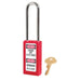 Master Lock 411 Zenex™ Thermoplastic Safety Padlock, 1-1/2in (38mm) Wide with 1-1/2in (38mm) Tall Shackle-Keyed-Master Lock-Red-Keyed Alike-411KALTRED-MasterLocks.com