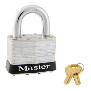 Master Lock 5 Laminated Steel Padlock 2in (51mm) Wide-Keyed-Master Lock-Black-Keyed Alike-5KABLK-MasterLocks.com