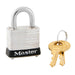 Master Lock 7 Laminated Steel Padlock 1-1/8in (29mm) Wide-Keyed-Master Lock-Keyed Alike-9/16in-7KABLK-MasterLocks.com
