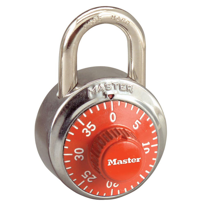 Master Lock 1502COLOR Combination Padlock 1-7/8in (48mm) wide 3/4in tall shackle-1502-Master Lock-1502ORJ-Orange-AmericanLocks.com
