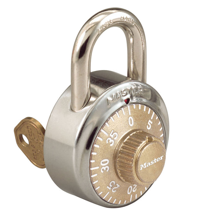 Master Lock 1525COLOR Combination Padlock 1-7/8in (48mm) wide 3/4in tall shackle-1525-Master Lock-1525GLD-Gold-AmericanLocks.com