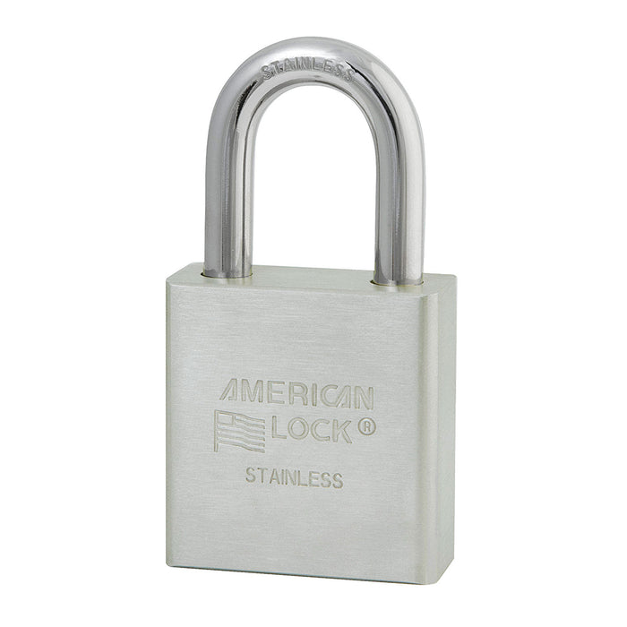 American Lock A5400 Solid Stainless Steel Padlock 1-3/4in (44mm) wide 1-1/8in tall shackle-Master Lock-A5400KA-Keyed Alike-AmericanLocks.com