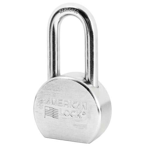 American Lock A707 Solid Steel (Chrome Plated) Padlock 2-1/2in (64mm) wide 2in tall shackle-Master Lock-A707KA-Keyed Alike-AmericanLocks.com