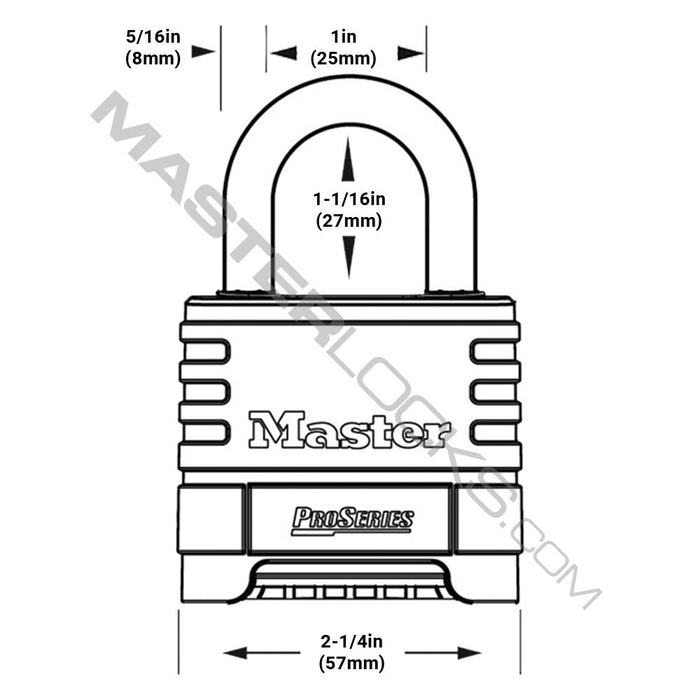 Master Lock 1174 ProSeries® Stainless Steel Resettable Combination Padlock 2-1/4in (57mm) Wide-Combination-Master Lock-1174-AmericanLocks.com