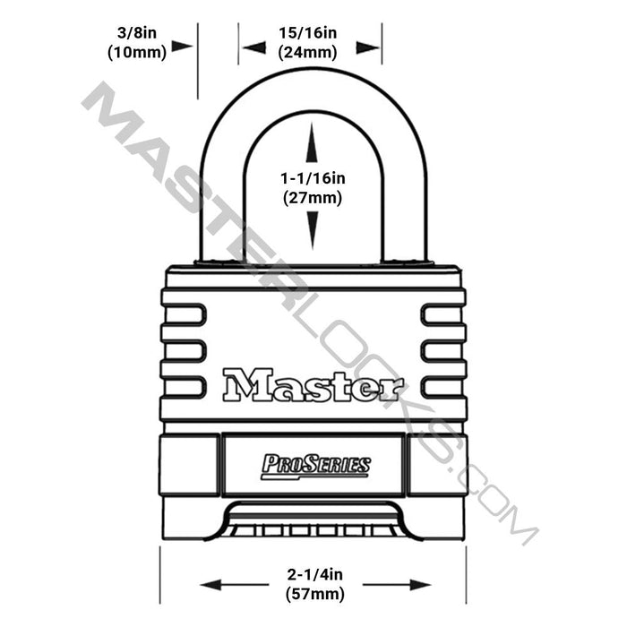Master Lock 1178 ProSeries® Zinc Die-Cast Resettable Combination Padlock, Black 2-1/4in (57mm) Wide-Combination-Master Lock-1178-AmericanLocks.com