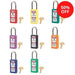 Master Lock 411AST Multicolored 8-Pack of Zenex™ Thermoplastic Safety Padlock, 1-1/2in (38mm) Wide with 1-1/2in (38mm) Tall Shackle-Keyed-Master Lock-411AST-AmericanLocks.com