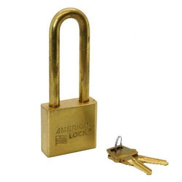 American Lock A5572KAB 2in (51mm) Solid Brass Padlock with 3in (76mm) Brass Shackle